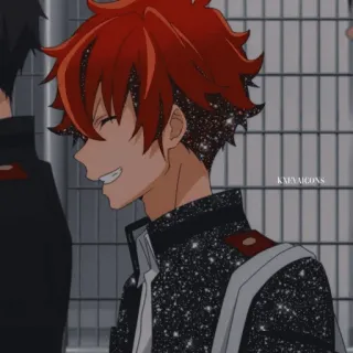 ⛸️ Anime, Cartoon, Charakter, lächelnd, rote Haare, Funkeln whatsapp sticker