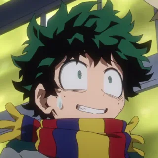 🥦 Izuku Midoriya My Hero Academia anime, my hero academia, izuku midoriya, deku, cartoon, scarf, cute telegram sticker