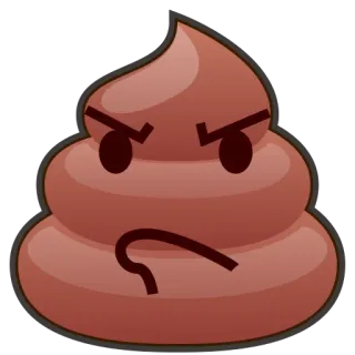 😡 какашка, эмодзи, злой, мультфильм, смешной, цифровое искусство whatsapp sticker