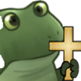 ✝️ frog, religion, cross, meme, pepe telegram sticker