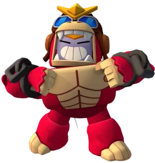 🔥 video game, character, ape, robot, red, cartoon telegram sticker