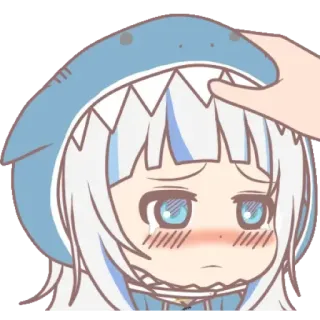 😌 Gawr Gura Anime, Tubarão, Gawr Gura, Vtuber, Fofo, Carinho na cabeça telegram sticker