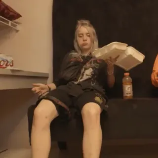 🕸 Billie Eilish cantante, musicista, popstar, celebrità, cibo, bevanda telegram sticker
