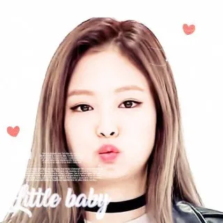 😚 Little baby portret, kpop, schattig, hartjes, baby telegram sticker