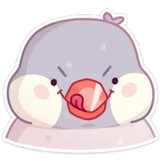 😠 vogel, schattig, cartoon, sticker telegram sticker