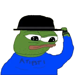 🤠 Pepe the Frog ATIESTI pepe, frosch, hut, meme telegram sticker