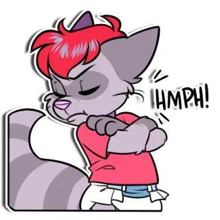 😤 HMPH! kat, cartoon, schattig, dier, sticker, uitdrukking, snorrig whatsapp sticker