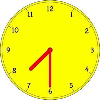 🕢 clock, time, yellow, numbers, hands telegram sticker