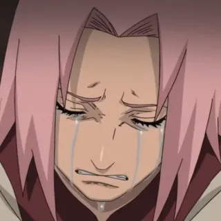😭 Sakura Naruto アニメ, 泣く, 悲しい, さくら, ナルト telegram sticker