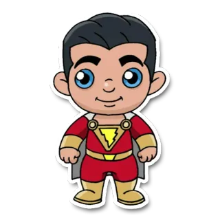 😊 Shazam Shazam, DC Comics, superhero, sticker, cartoon, character telegram sticker