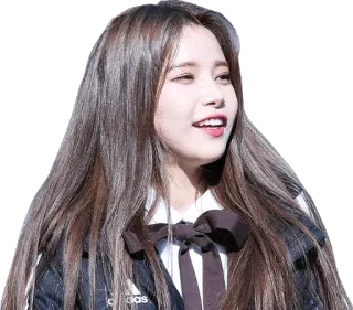 😊 wanita, orang, rambut panjang, berambut cokelat, korea telegram sticker