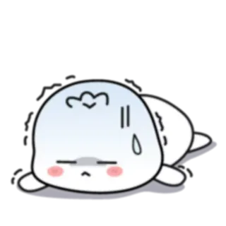 😣 Dibujo animado, Agotado, Cansado, Triste, Sudor, Emocional whatsapp sticker