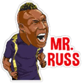 🏏 MR. RUSS mr russ, feier, schreien, wut, cartoon, porträt telegram sticker