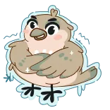 🥶 burung, hewan, burung gereja, lucu, kartun, musim dingin telegram sticker