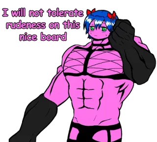 😠 I will not tolerate rudeness on this nice board Meme, Grosseria, Anime, Personagem whatsapp sticker
