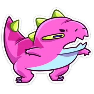 🤔 dinosaur, cartoon, pink, cute, animal, monster telegram sticker