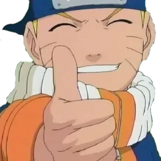 👍 Naruto Anime, Postać, Kciuk w górę, Manga, Szczęśliwy, Przyjazny telegram sticker