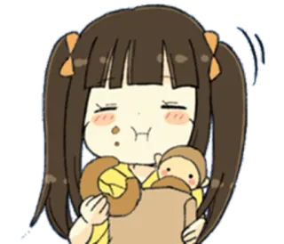😊 Anime, Garota, Rosquinha, Comida, Fofo, Ilustração telegram sticker