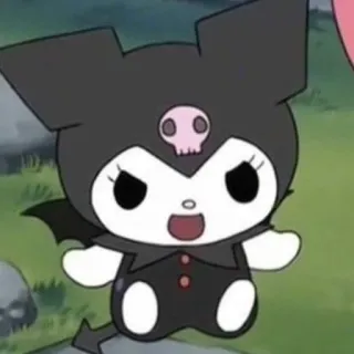 😃 Kuromi kuromi, sanrio, anime, dibujos animados, lindo telegram sticker