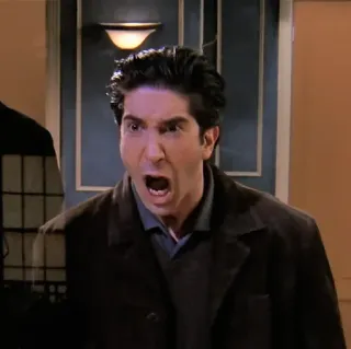 🤯 Ross Geller Friends Ross, Friends, colère, cri, série TV, personnage telegram sticker