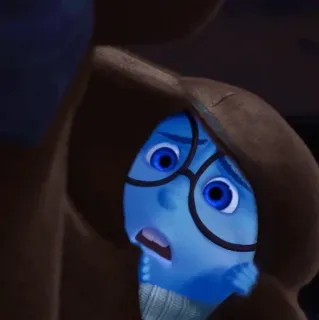 🤖 Sadness Inside Out Tristezza, Inside Out, Disney, Pixar, Emozione, Cartone animato, Blu telegram sticker