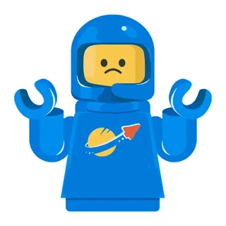 🤷‍♂️ Lego, Astronaut, Luar angkasa, Sedih, Roket, Mainan whatsapp sticker