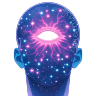 🌌 eye, galaxy, space, stars, third eye, head telegram sticker