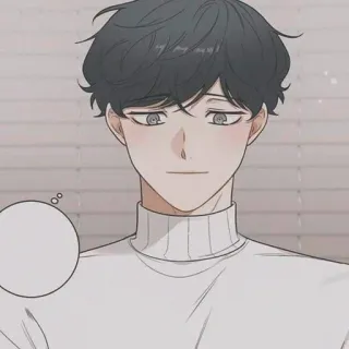 ☹️ hombre, chico, anime, persona, personaje, dibujo animado telegram sticker