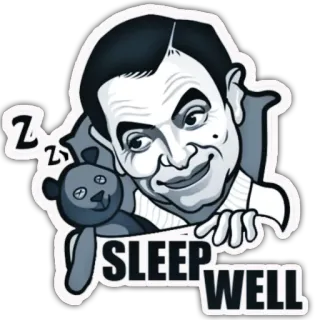 😴 Mr. Bean SLEEP WELL Mr. Bean, ngủ, gấu bông, ngủ ngon, nhân vật hoạt hình, chương trình TV telegram sticker
