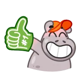 Hopper the Hippo whatsapp stickers