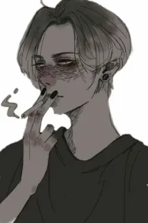 🚬 Anime, Fumo, Sigaretta, Emo, Gotico, Oscuro telegram sticker