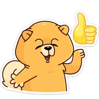 👍 cachorro, joinha, animal, fofo, positivo, aprovação, desenho animado telegram sticker