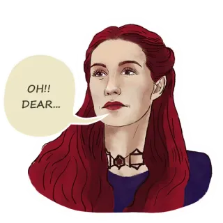 😍 OH!! DEAR... donna, ritratto, capelli rossi, fumetto, espressione, oh no whatsapp sticker
