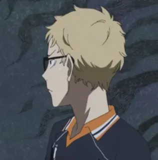 🤡 Kei Tsukishima Haikyuu!! Anime, Haikyuu!!, Kei Tsukishima, Siatkówka, Okulary telegram sticker