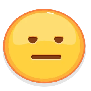 😐 Emoji, Gelb, Gesicht, Ausdruckslos, Neutral telegram sticker