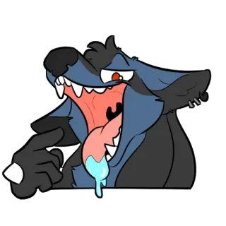 😋 lobo, furry, dibujos animados, baba, lengua telegram sticker
