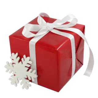 🎅 ギフト, プレゼント, 赤, 白, 雪の結晶, クリスマス, ホリデー telegram sticker