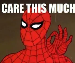 👌 Spider-Man CARE THIS MUCH marvel, spider-man, ok gesture, meme telegram sticker