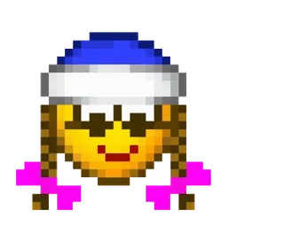 🧑‍🎄 픽셀 아트, 이모지, 캐릭터, 픽셀화, 디지털 아트, 선글라스, 모자 whatsapp sticker