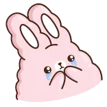 😭 imut, kelinci, sedih, menangis, merah muda, menggemaskan telegram sticker