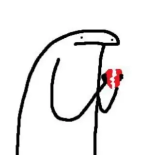 🐣 patyczak, serce, złamane, smutny, minimalistyczny, kreskówka telegram sticker