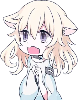 😰 Anime, Katzenohren, Chibi, Sticker telegram sticker