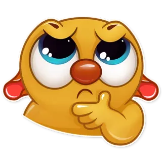 🤔 dibujo animado, emoji, pegatina, pensando, pregunta telegram sticker