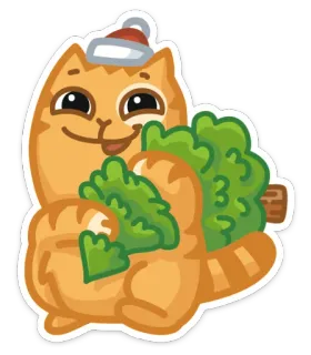 🎅 kucing, natal, pohon, topi santa, meriah, kartun telegram sticker