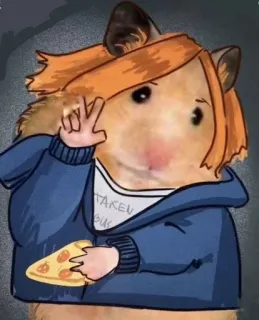 🐹 hamster, vrede, pizza, cartoon, dier, schattig telegram sticker