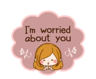 👩‍❤️‍👨 I'm worried about you встревоженный, милый, мультфильм, тревожный telegram sticker