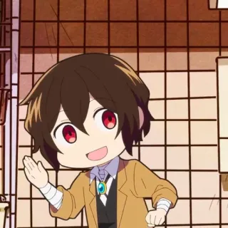☕️ Osamu Dazai Bungo Stray Dogs Аниме, Чиби, Персонаж, Осаму Дадзай, Bungo Stray Dogs telegram sticker