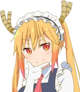 🤔 Tohru Miss Kobayashi's Dragon Maid Аниме, Дракон, Горничная, Тору, Дракон-горничная Кобаяши, Мультфильм, Милый telegram sticker