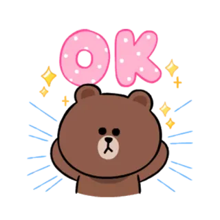 👌 OK ok, acuerdo, aprobación, oso, dibujos animados whatsapp sticker