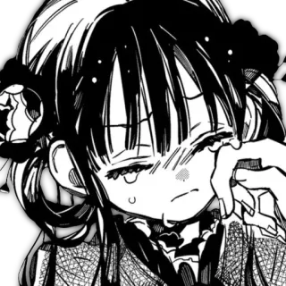 😢 anime, mangá, garota, chorando, triste telegram sticker